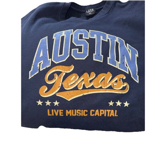 Austin Texas Live Music Capital Blue Sweatshirt Men's Size 2XL - Picture 4 of 4